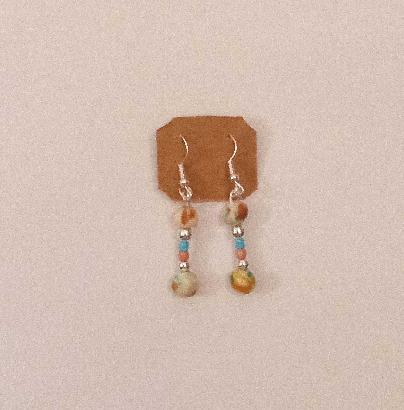 Clay/Glass Bead Earrings