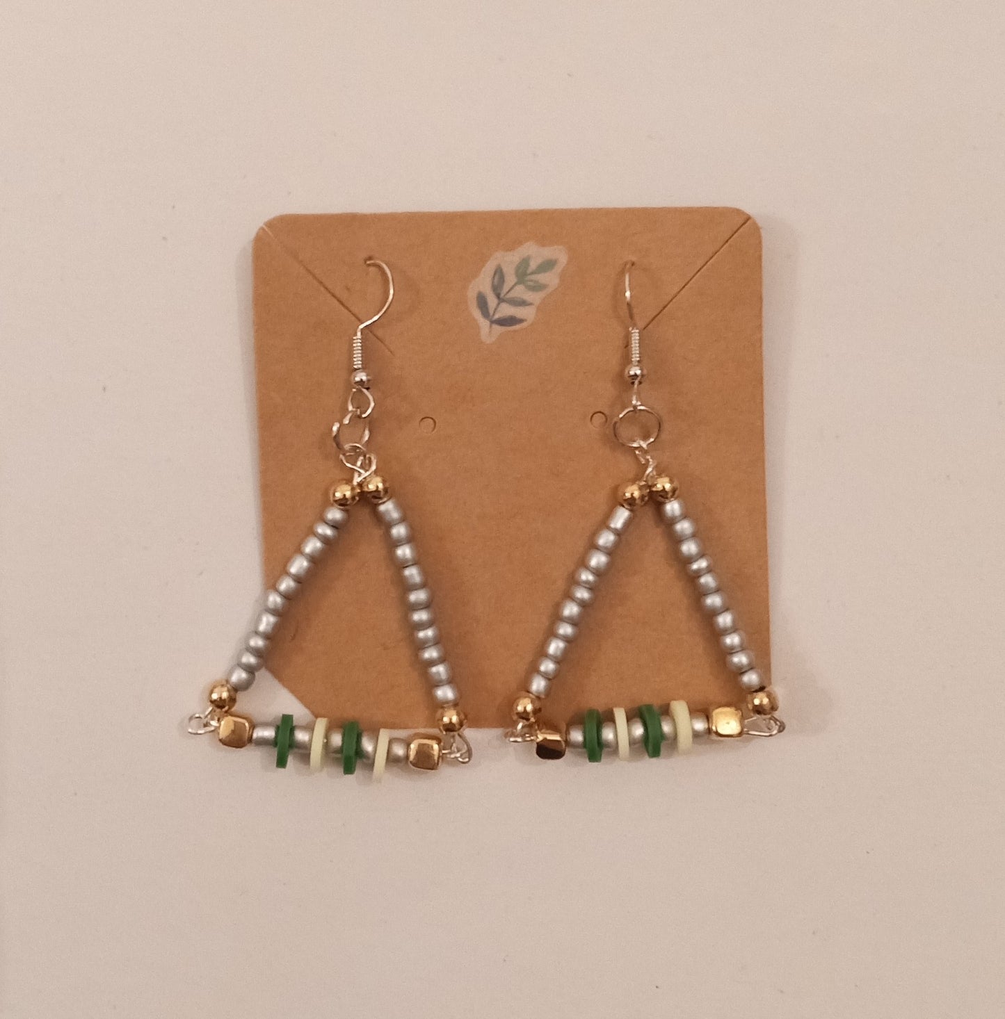 Beaded Triangle Earrings