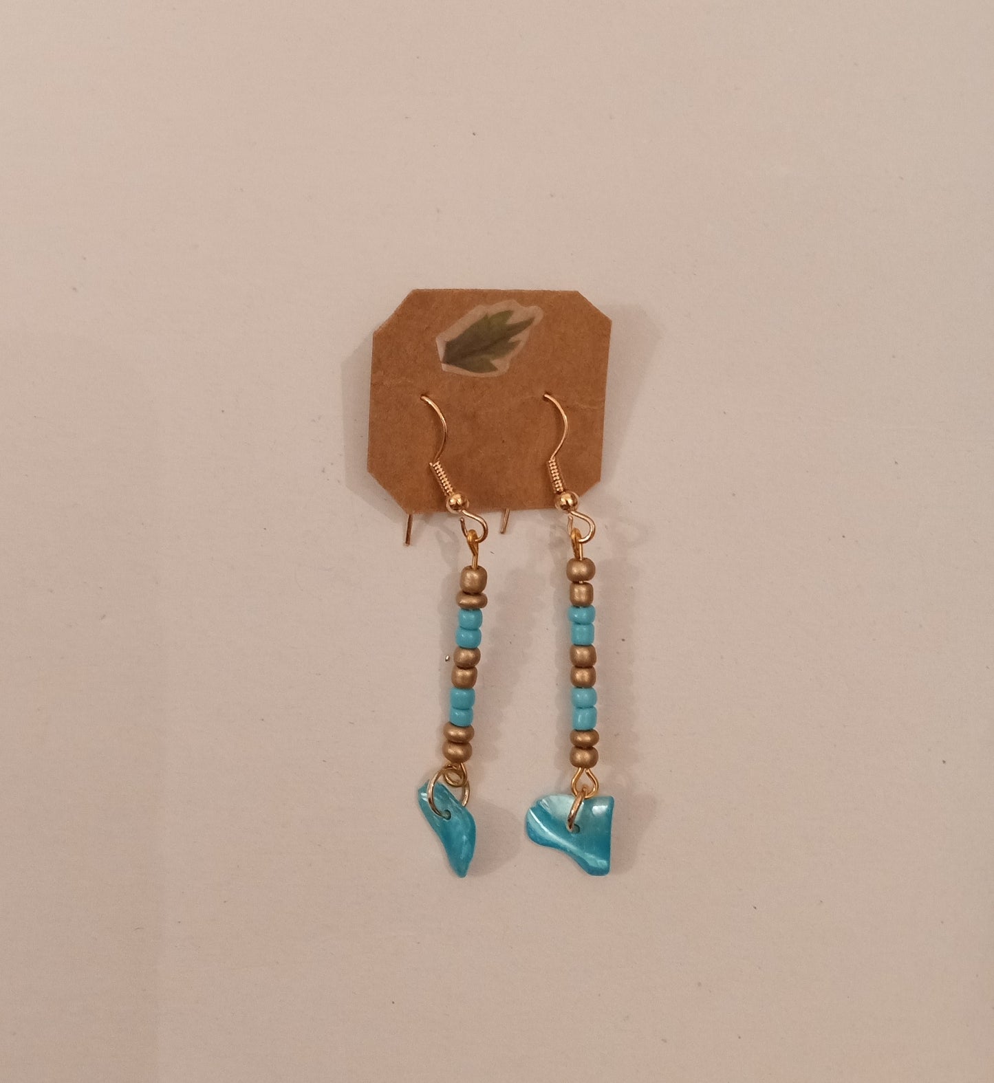 Painted Shell/Bead Earrings