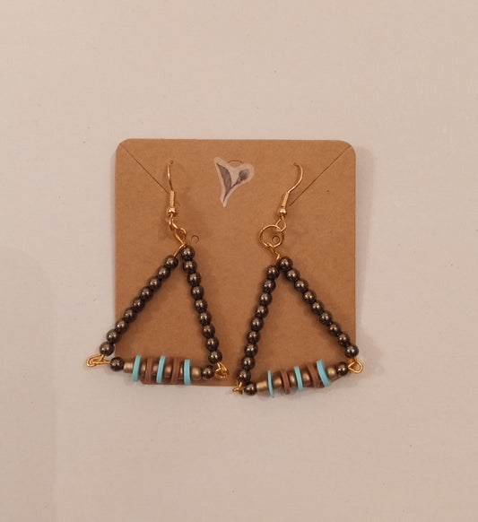 Beaded Triangle Earrings