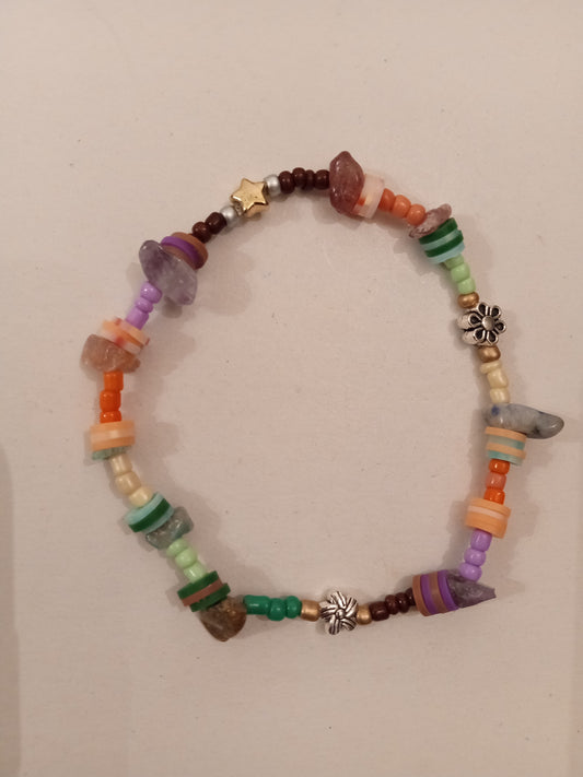 Bead/Clay/Crystal Charm Multicolor Bracelet