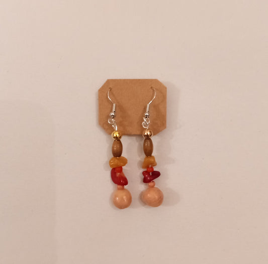 Clay/Wood Bead Earrings