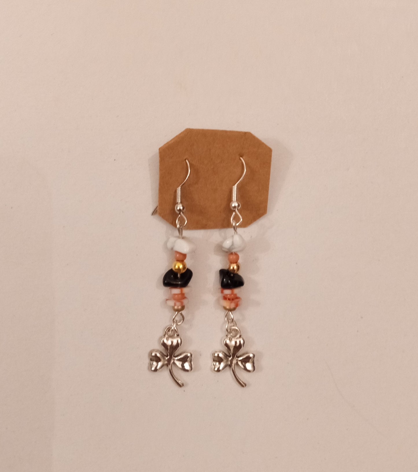 Clover Bow Charm Bead Earrings