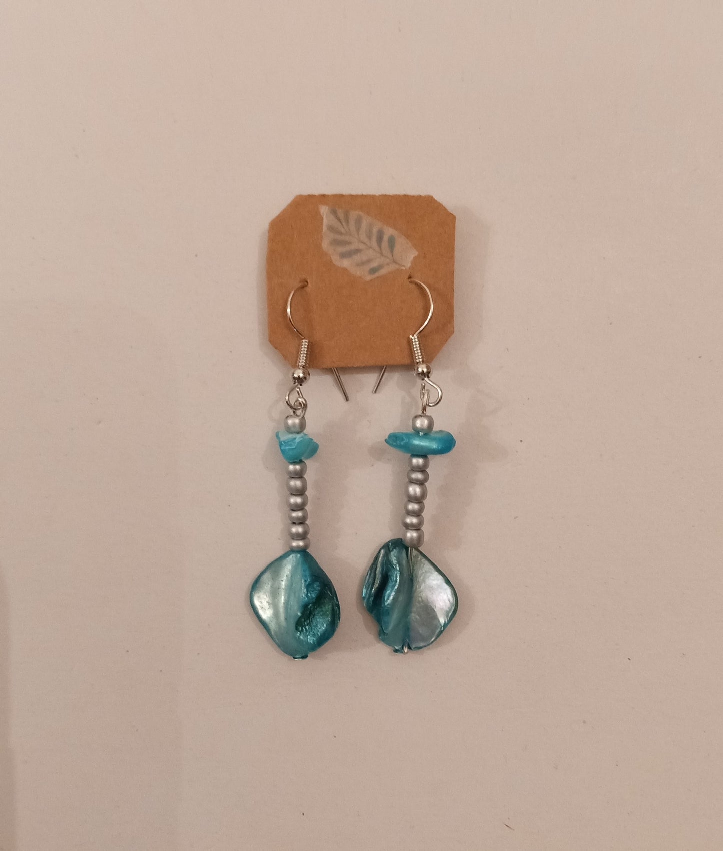 Painted Shell/Bead Earrings