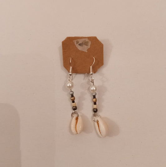 Shell Charm/Bead Earrings