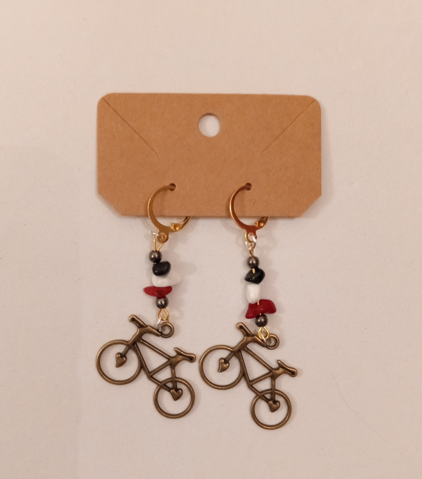 Bicycle Charm Bead Earrings