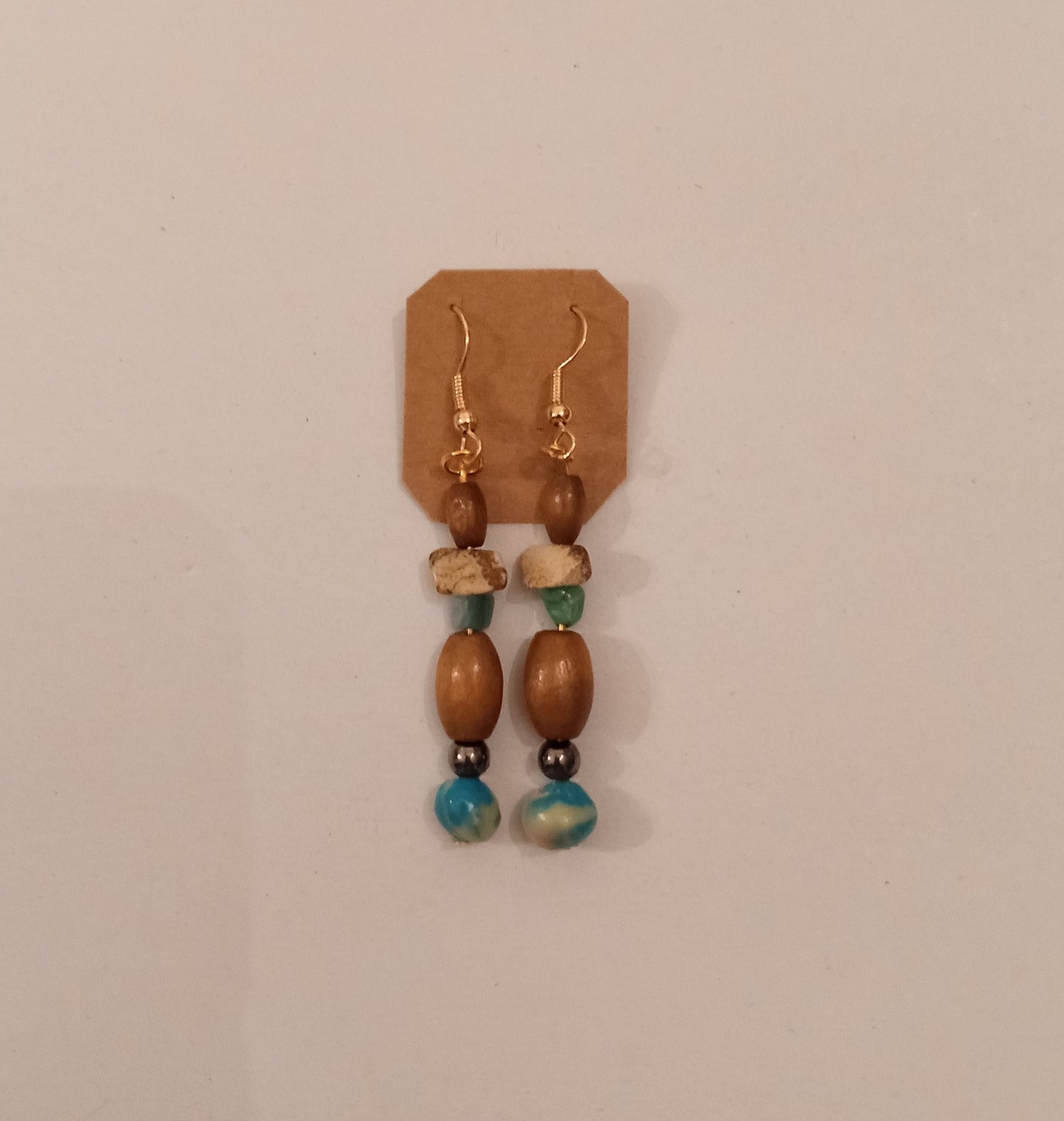 Clay/Wood Bead Earrings