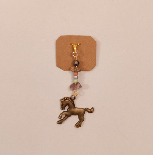 Horse Charm Bead Necklace Pendant