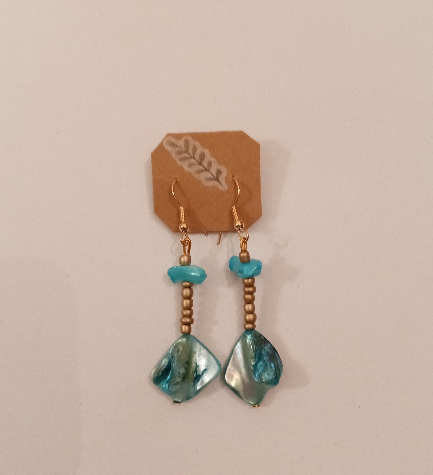 Painted Shell/Bead Earrings