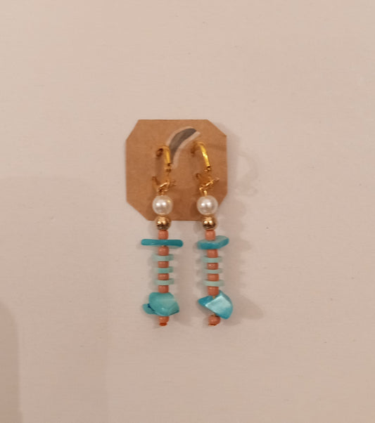 Bead Clay/Crystal Earrings