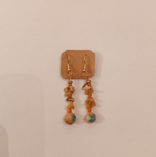 Clay Bead/Crystal Earrings