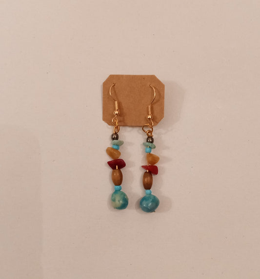 Clay/Wood Bead Earrings