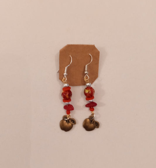 Apple Charm Bead Earrings