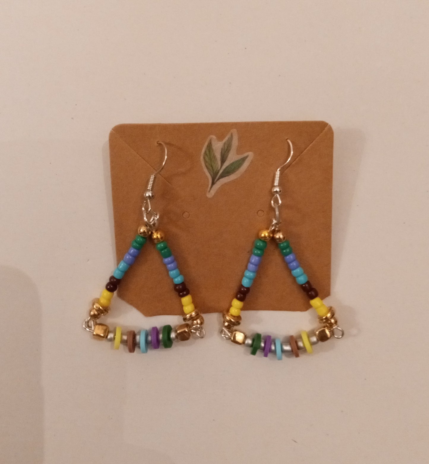 Beaded Triangle Earrings