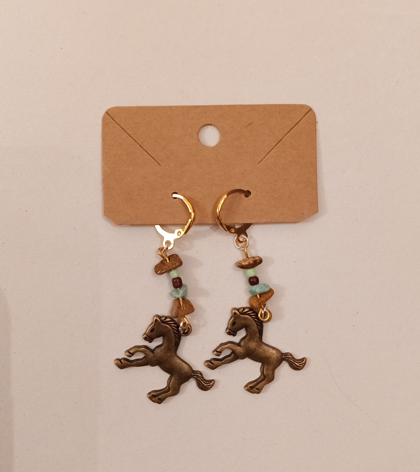 Horse Charm Bead Earrings