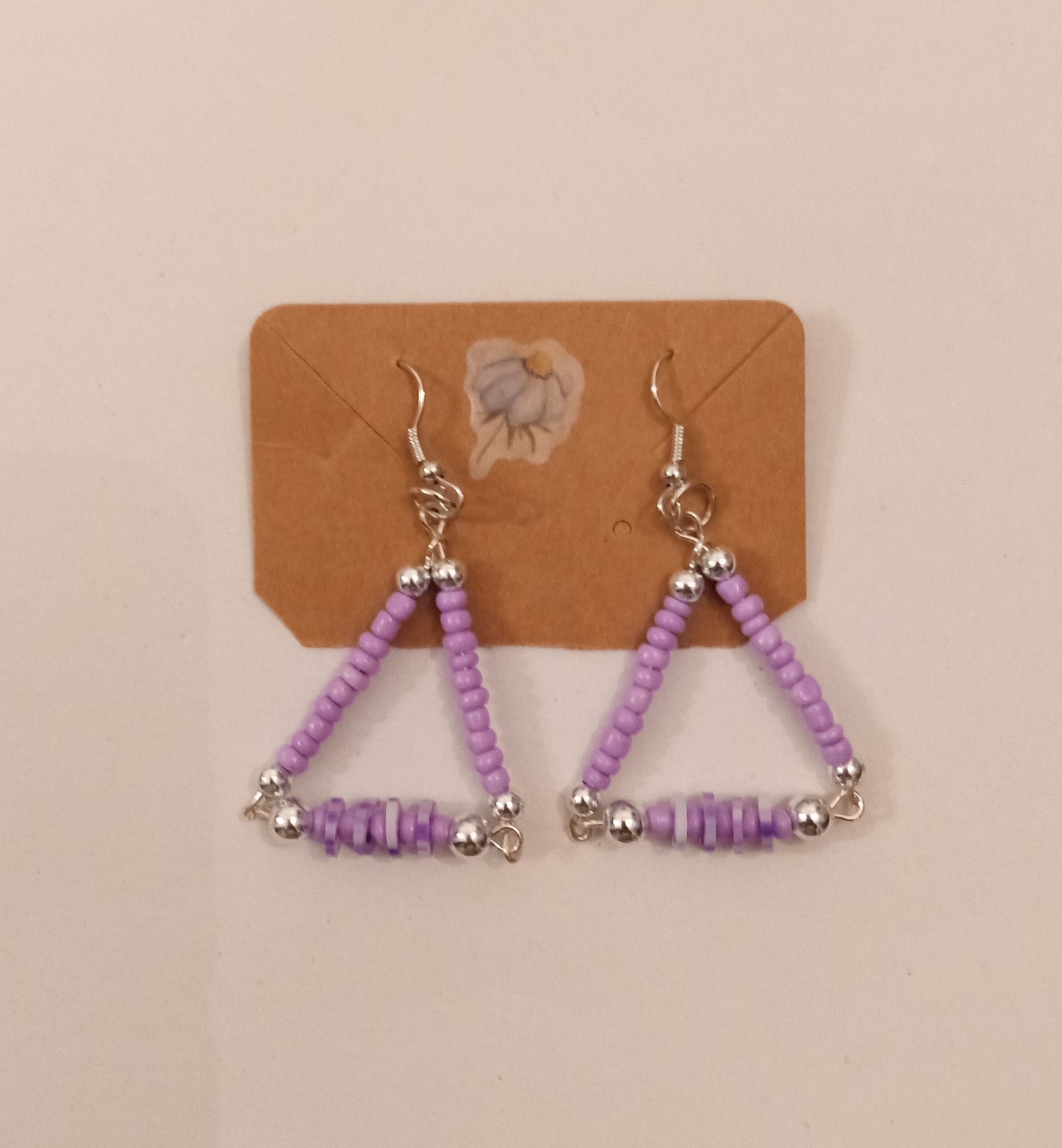 Beaded Triangle Earrings