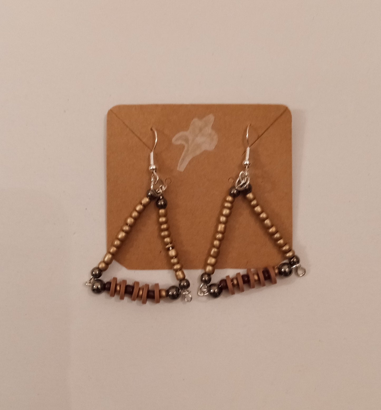 Beaded Triangle Earrings