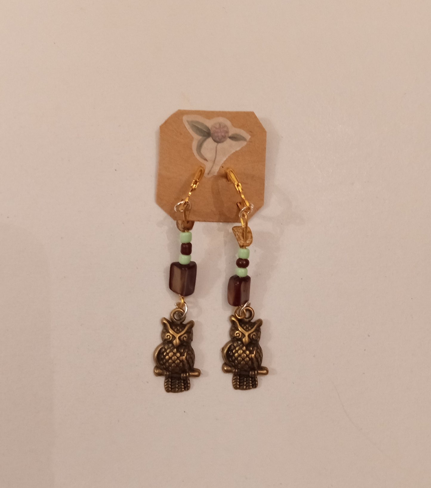 Owl Charm Bead Earrings