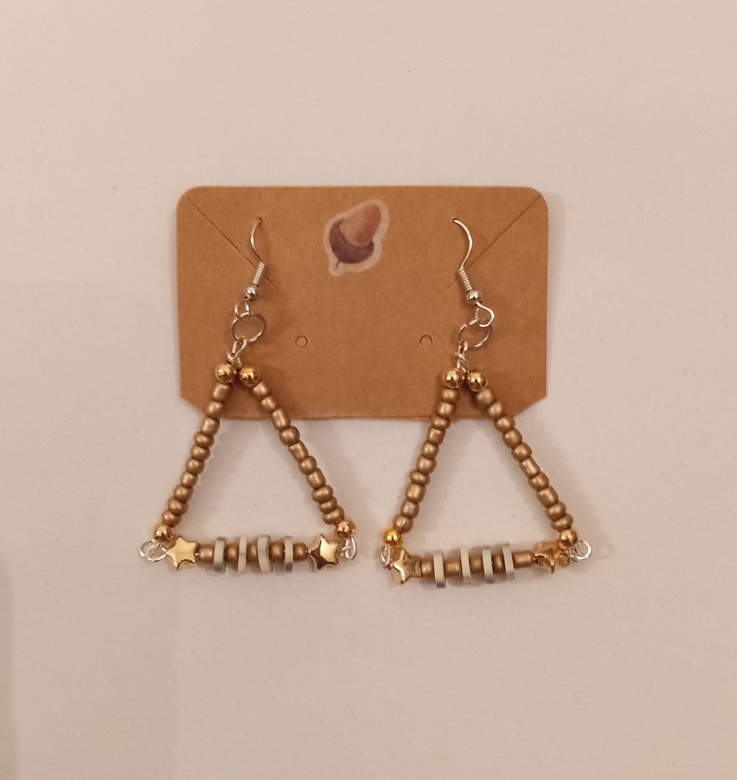 Beaded Triangle Earrings