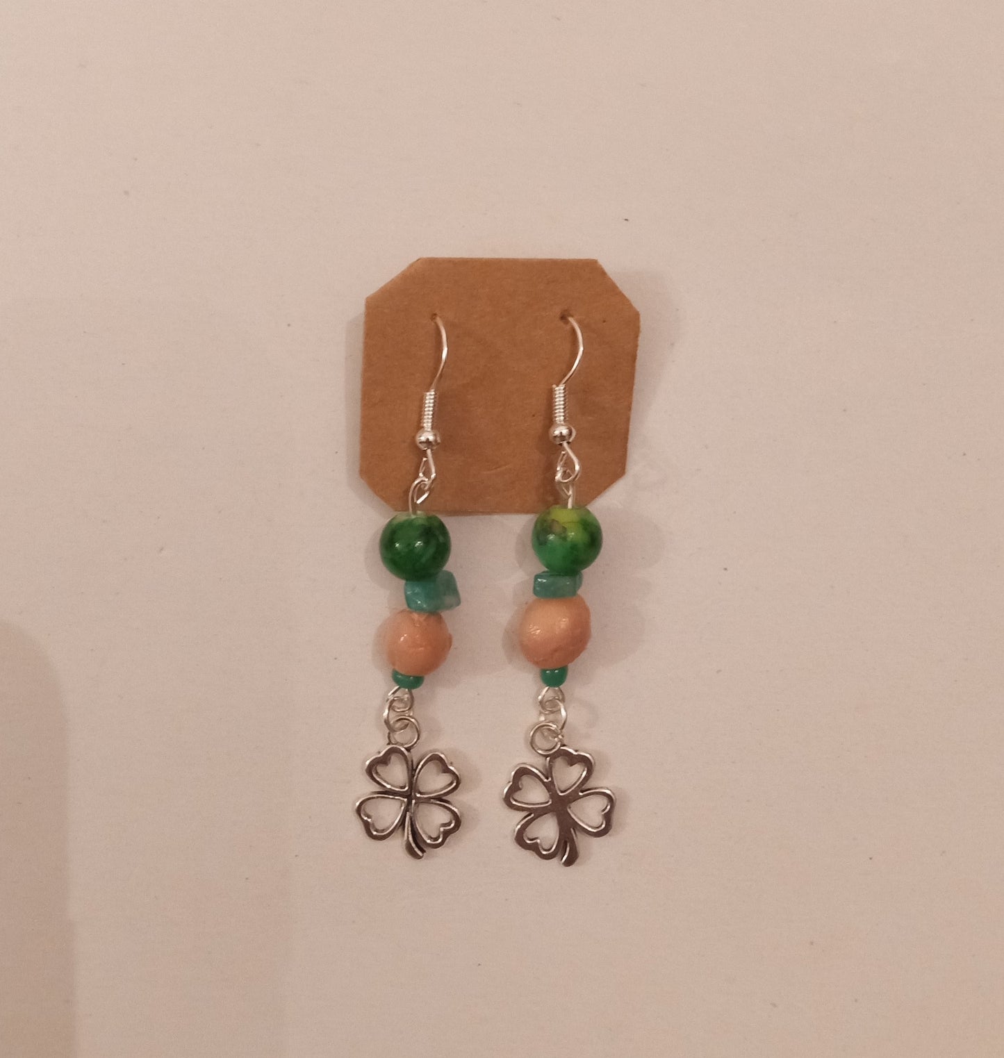 4-Leaf Clover Charm Bead Earrings