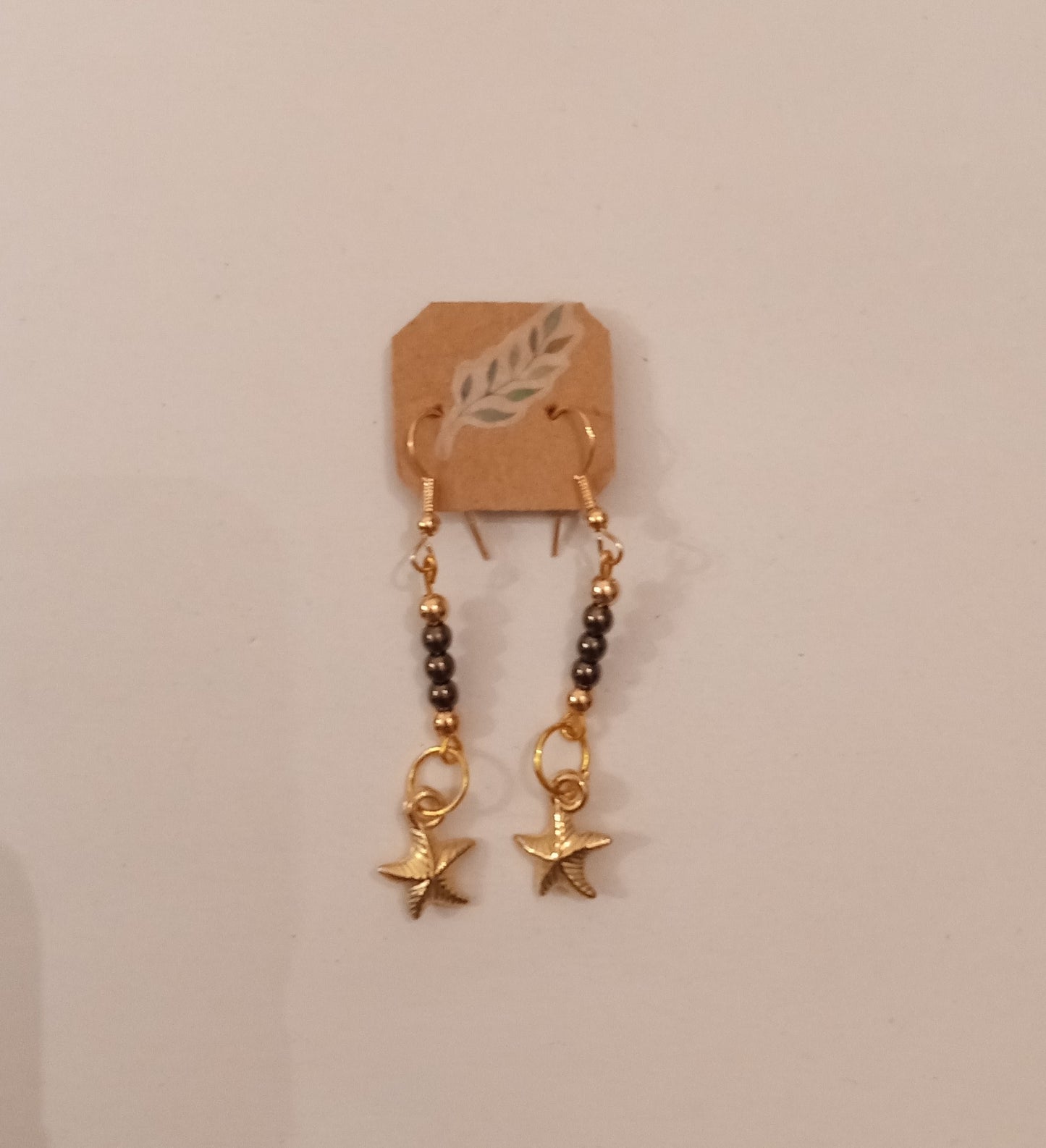 Bead/Starfish Charm Earrings