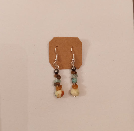 Clay Bead/Crystal Earrings