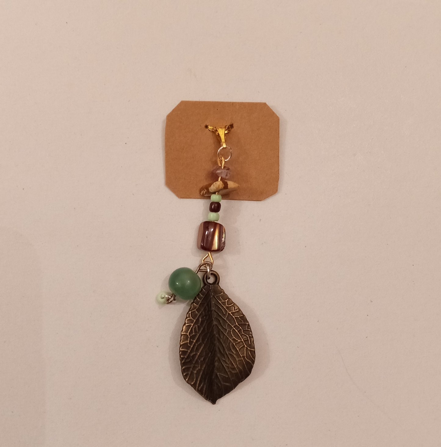 Leaf Charm Bead Necklace Pendant