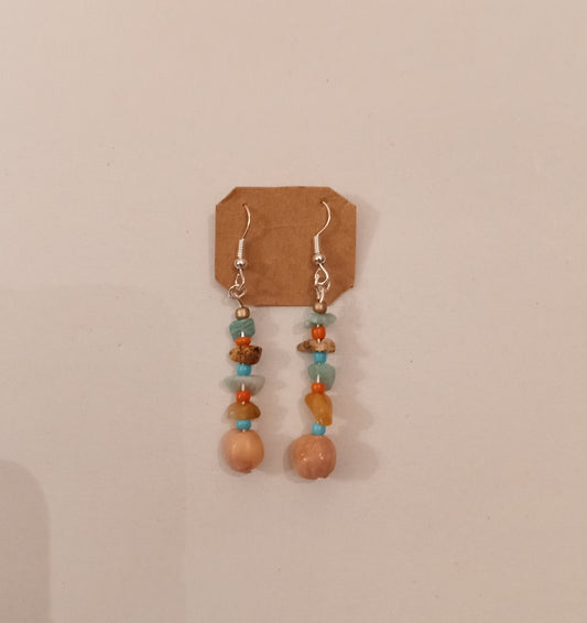 Clay Bead/Crystal Earrings