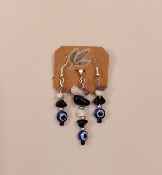 Evil Eye Charm Bead Jewelry Set